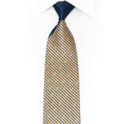 Gold & Navy Rhinestone Silk Necktie – Orange Crystal & Silver Sparkle
