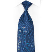 Gravata de seda com strass azul Anthemion e Paisley