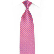 San-Dee Rhinestone Silk Necktie – Pink Crystal Geometric
