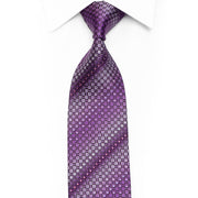 Purple Rhinestone Silk Necktie with Crystal Sparkles