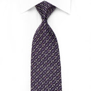 Indian Homme Men’s Crystal Silk Tie Interlocking Chain On