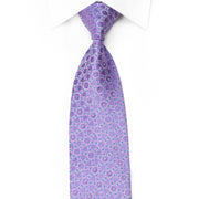 Interlocking Chains On Mauve Rhinestone Silk Necktie - 1