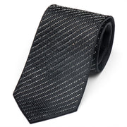 Lalanta Black Silk Sparkle Crystal Tie with Black