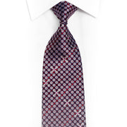 Mauve Burgundy Red Geometric Design Silk Necktie