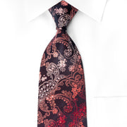 Nina Ricci Mens Silk Rhinestone Necktie Paisley On Burgundy