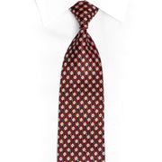 Silver Burgundy Gray Checkered Rhinestone Silk Necktie