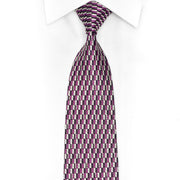 Silver Purple Black Geometric Rhinestone Tie With Sparkles