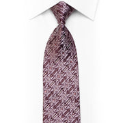 Rhinestone Silk Tie Cartouche On Burgundy With Silver Sparkles