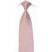 Gravata de seda com strass rosa pontos bordô em branco com brilhos de Roberta di Camerino