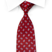 Daks Men's Silk Necktie Paisley On Burgundy Sparkling With Rhinestones - San-Dee