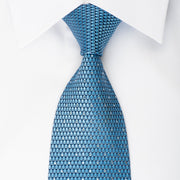 Daks Rhinestone Silk Necktie Dots On Blue With Silver
