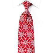 Franco Ferraro Rhinestone Tie Silver Medallions On Red - San-Dee