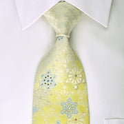 Guy Laroche Rhinestone Silk Necktie Silver Geometric On