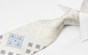 Indian Homme Men’s White Crystal Rhinestone Necktie