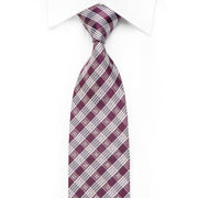 Indian Leaders Men’s Crystal Silk Necktie Silver Purple