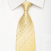 Louis Quatorze Men’s Silk Necktie Yellow Checkered Sparkling