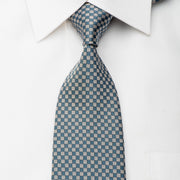Louis Vuitton Silk Necktie Checker In Blue Gray - 1
