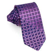 Metro City Men’s Scottie Dog Silk Neck Tie Purple & Black