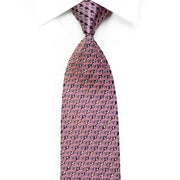Mila Schon Rhinestone Necktie Pink Scrolls On Navy With