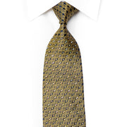 Mila Schon Rhinestone Tie Golden Scrolls On Navy With