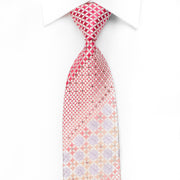 Nicole St Giles Men’s Crystal Silk Necktie Pink Geometric On