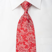 Nina Ricci Men’s Silk Necktie Anthemion On Red Sparkling