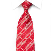 Nina Ricci Men’s Silk Tie Striped On Red Sparkling With