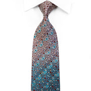 Parkland Rhinestone Silk Tie Silver Teal Anthemion Waves On