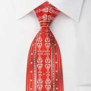Pierre Cardin Rhinestone Necktie Vertical Silver Stripes On