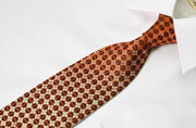 Renoma Men’s Rhinestone Silk Tie Orange Burgundy Foulard