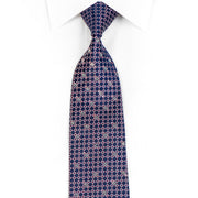 Renoma Mens Silk Rhinestone Necktie Blue Silver Red