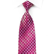 Renoma Men’s Silk Rhinestone Purple Checkered Tie With