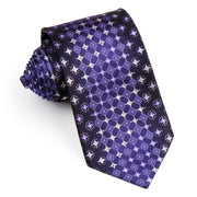 Rhinestone Silk Necktie By Paco Rabanne Silver Geometric