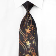 Roberta di Camerino Mens Crystal Silk Tie Floral Waves On