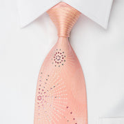 Yezak Rhinestone Necktie Geometric Stars On Peach With