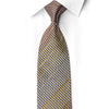 San-Dee rhinestone silk necktie in gold and navy jacquard with crystal rhinestones and silver sparkles, rolled presentation