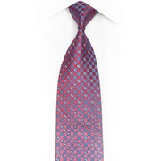 Pink Mauver Checkered Rhinestone Silk Necktie With Silver Sparkles