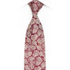 Burgundy Paisley Silk Necktie with Crystal AB Rhinestones & Silver Sparkles