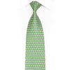 Green Crystal Rhinestone Silk Necktie – Geometric Fleur-de-Lis Pattern