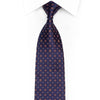 Gravata Geométrica de Seda com Strass Azul Borgonha