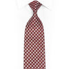 Silver Burgundy Checkered Rhinestone Silk Necktie With Silver Sparkles