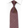 Orange Geometric Interlocking Circles On Purple Rhinestone Silk Necktie