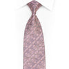 Pink Anthemion Cartouche On Silver Rhinestone Necktie With Silver Sparkles