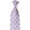 Cartouche On Mauve Rhinestone Silk Necktie With Silver Sparkles