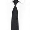 Gravata skinny de seda com strass listras verticais prateadas em preto com brilhos