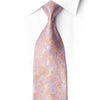 San-Dee lavender floral rhinestone silk necktie worn on white dress shirt showing gold daisy pattern and crystal sparkles