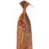 Gravata de Seda Azul-Marinho com Estampa Paisley Dourada e Bordô com Brilhos e Strass