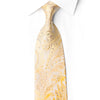 San-Dee MS202 gold and ivory paisley silk necktie with crystal rhinestones, knotted against a white shirt.