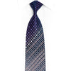 Silver Purple Geometric On Navy Rhinestone Silk Tie With Sparkles