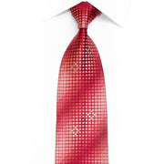 Gravata geométrica em seda com strass vermelho Borgonha e brilhos